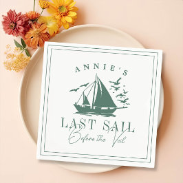 Sista segeln före Veil Nautical Bachelorette Pappersservett