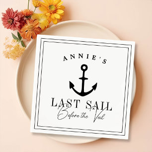 Sista segeln före Veil Nautical Bachelorette Pappersservett