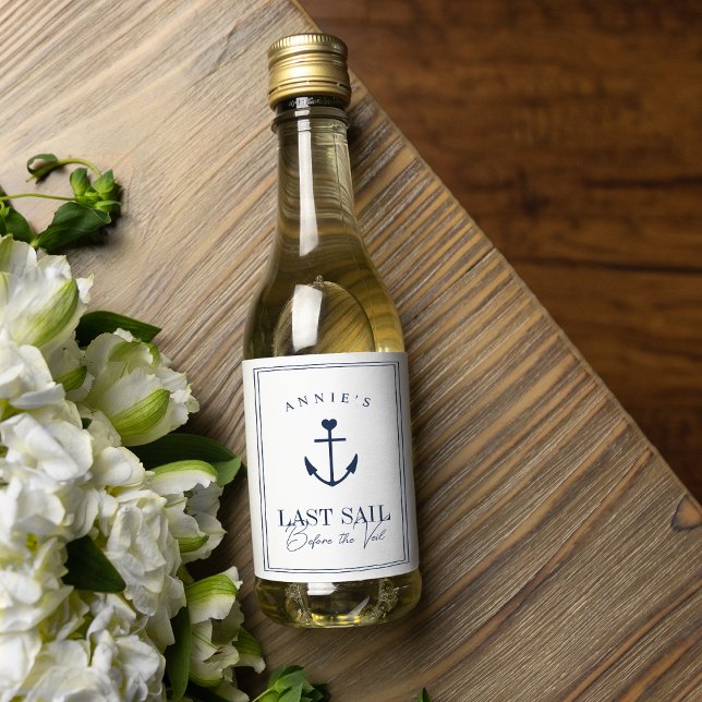 Sista segeln före Veil Nautical Bachelorette Vinetikett (Skapare uppladdad)