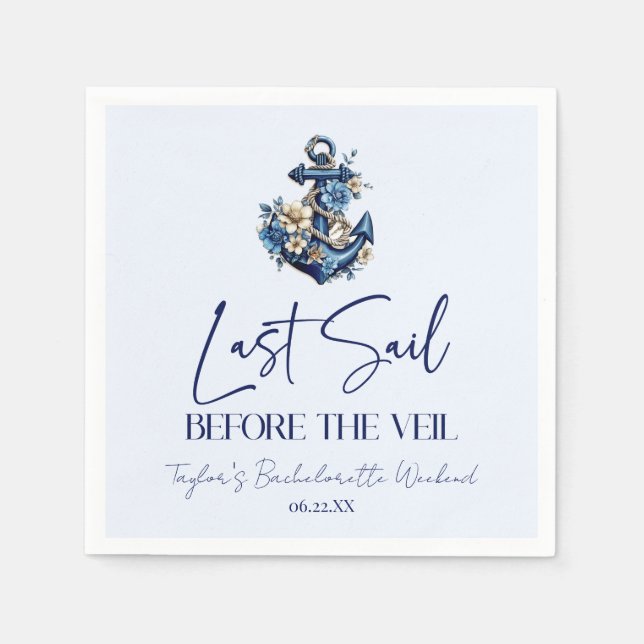 Sista seglingen innan slöjan Senterparty för möhip Pappersservett (Framsidan)