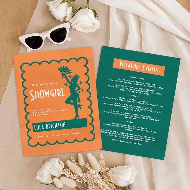 Sista showen Denna fru är en showgirl möhippa Inbjudningar (Skapare uppladdad)