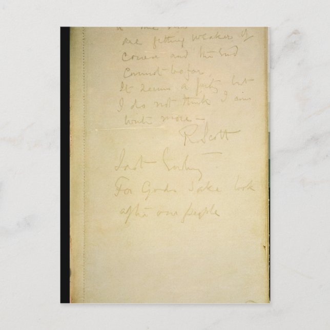 Sista sidan i hans dagbok, Antarctica Vykort (Framsida)