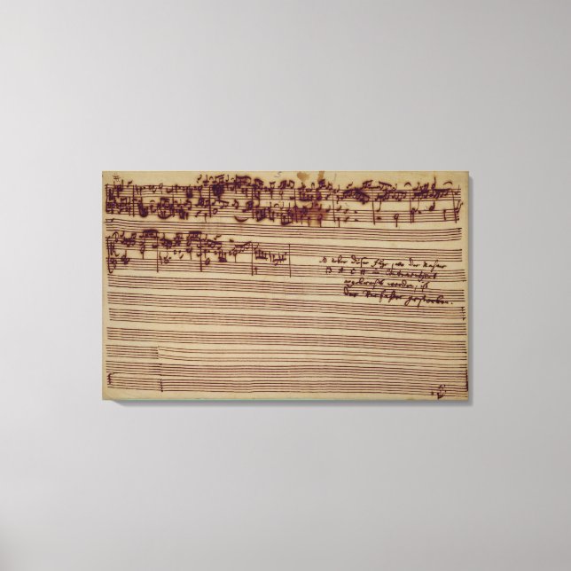 Sista sidan i The Art of Fugue, 1740-talet Canvastryck (Framsida)