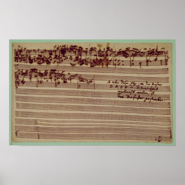 Sista sidan i The Art of Fugue, 1740-talet Poster (Framsidan)