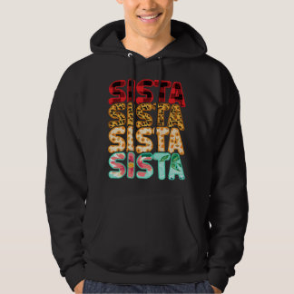 Sista Sister Leopard Red Play Solros Morsa Hoodie