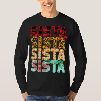 Sista Sister Leopard Red Play Solros Morsa T Shirt