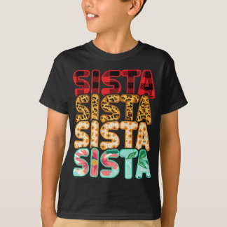 Sista Sister Leopard Red Play Solros Morsa T Shirt