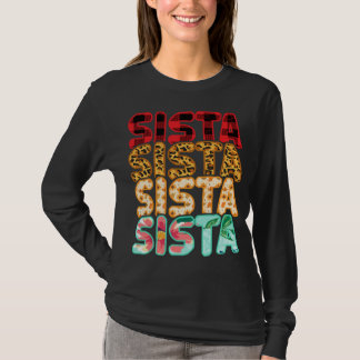 Sista Sister Leopard Red Play Solros Morsa T Shirt