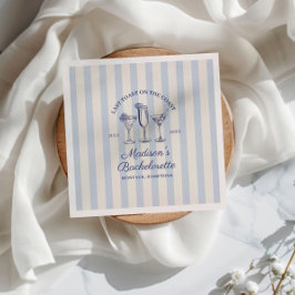 Sista skål på kusten dammig blå randig pappersservett