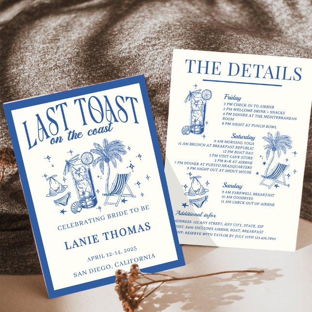 Sista skål på kusten möhippa schema inbjudningar (Skapare uppladdad)