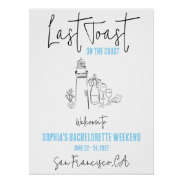 Sista skål på kusten Senterparty välkomstskylt Perfect Poster
