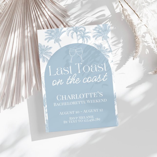 Sista skål på kustens möhippeinbjudan inbjudningar (Last toast on the coast invitation)