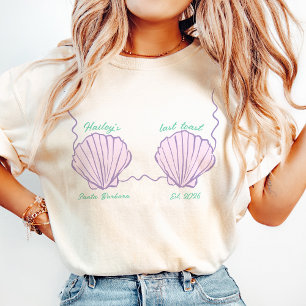 Sista skål på kustens snäckskalbrösthållare för mö t shirt