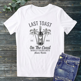 Sista skål på strandbröllop för bruden t shirt
