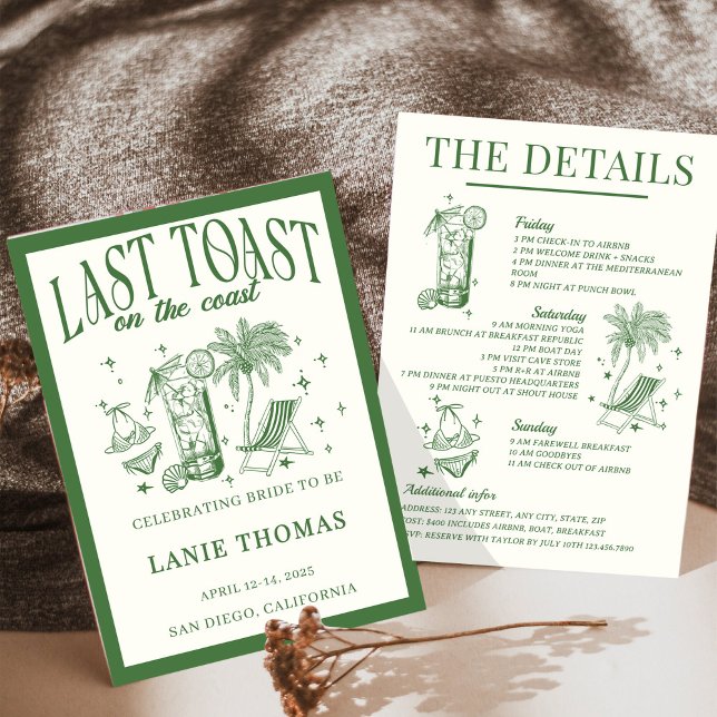 Sista skålen på kusten Möhippsitinerary Inbjudningar (Skapare uppladdad)