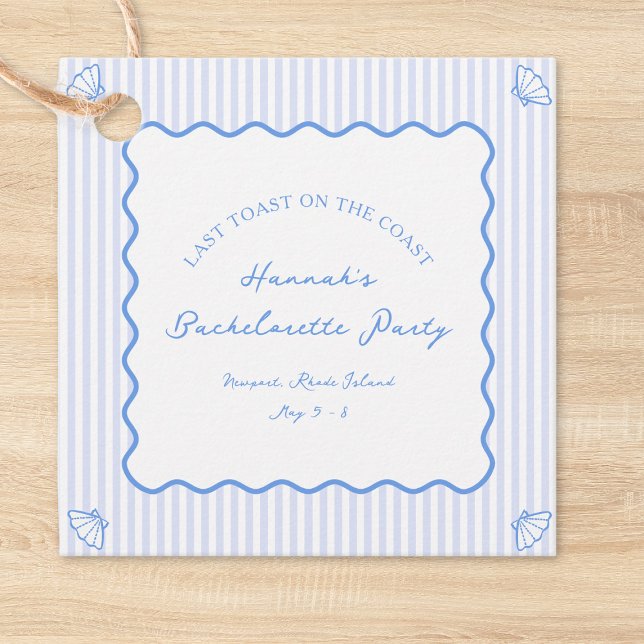 Sista skålen vid kusten Blå möhippa-fest Gåvor Etiketter (Skapare uppladdad)