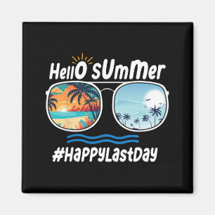 Sista Skoldagen Hej Sommar Solglasögon Strand 1 Magnet