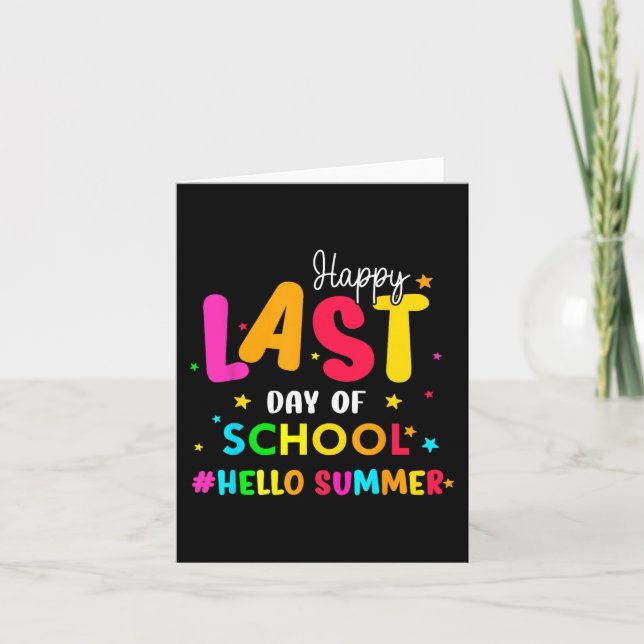 Sista Skoldagen Hej Sommar Studenter Och Lärare Kort (Framsida)