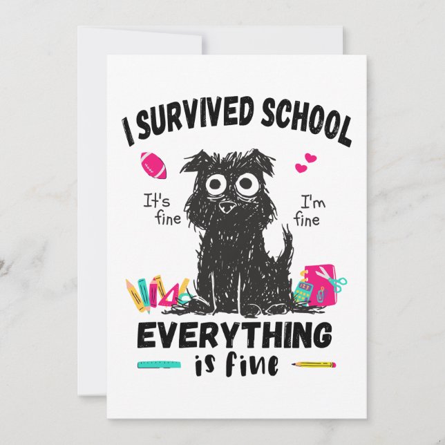 Sista skoldagen, jag överlevde skolan  inbjudningar (Framsida)