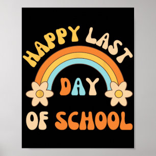 Sista Skoldagen Lärare Elev Examen Regn Poster