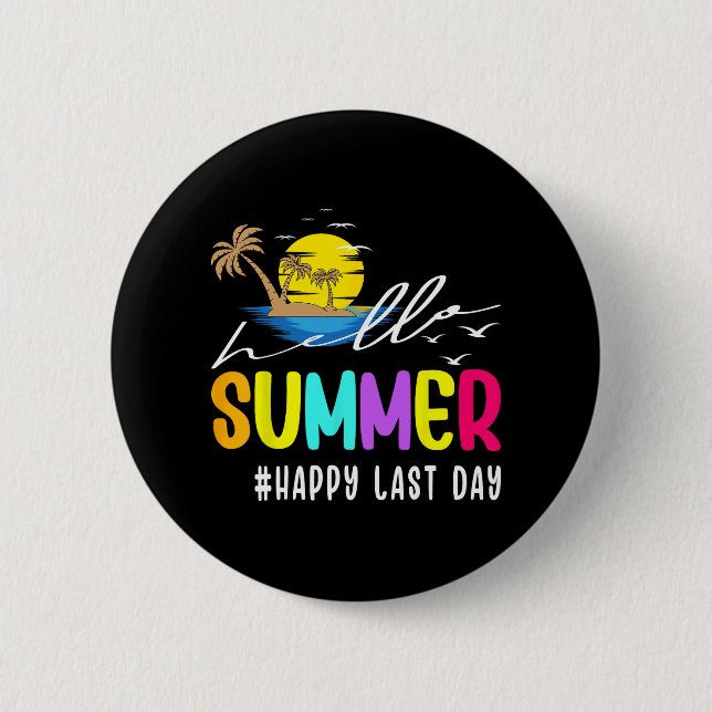 Sista Skoldagen Lärare Elev Hej Sommar  Knapp (Framsida)