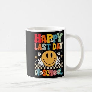 Sista Skoldagen Leende Groovy Ansikte Lärare Somma Kaffemugg