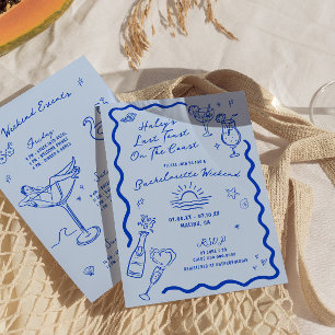 Sista skon på Kusten Blue Bachelorette Helg Inbjudningar