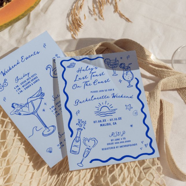Sista skon på Kusten Blue Bachelorette Helg Inbjudningar (Skapare uppladdad)