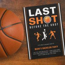 Sista skottet för basketbröllop möhippa Orange & S