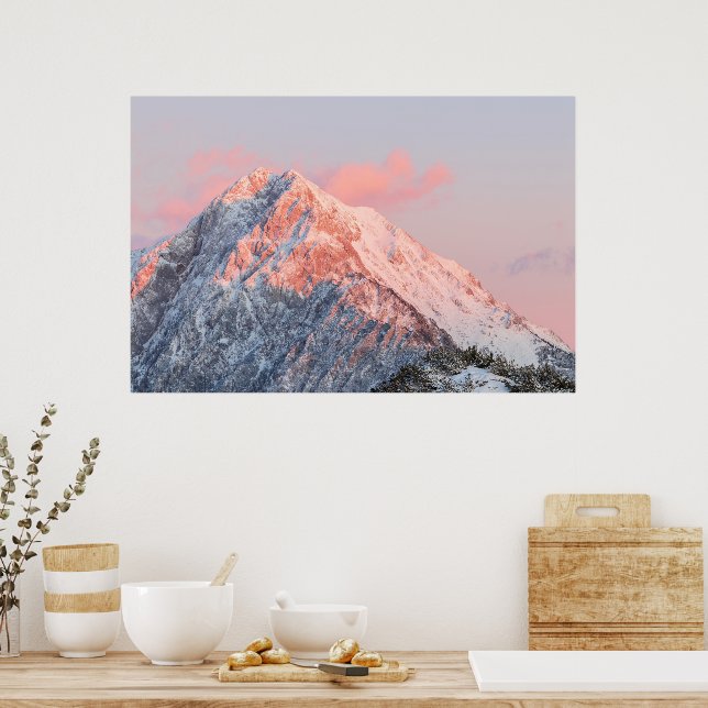 Sista solljuset på berget Storžič, Slovenien Poster (Kök)