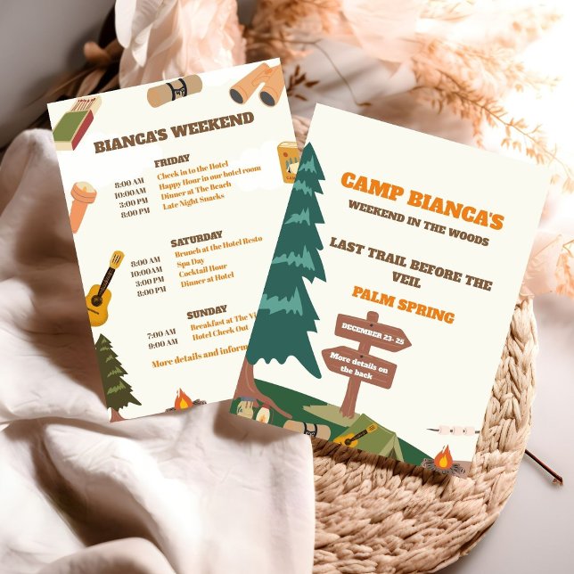 Sista spår före slöjan Bachelorette Helg Inbjudningar (Skapare uppladdad)