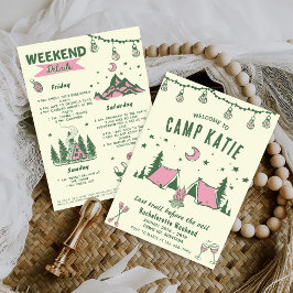 Sista spår före Veil Camp Bachelorette Party Inbjudningar