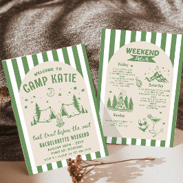 Sista spår före Veil Camp Bachelorette Party Inbjudningar