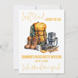Sista spår, Hiking Bachelorette Helg Party Inbjudningar