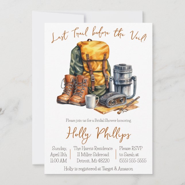 Sista spåret före slöjan! Höj Möhippa Inbjudningar (Framsida)