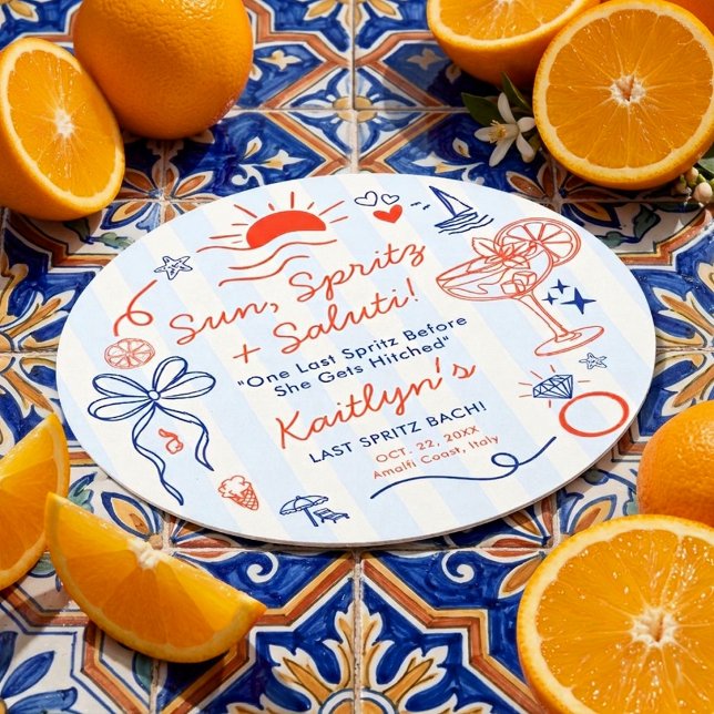 Sista Spritz Amalfi-kusten Möhippa Underlägg Papper Rund (Skapare uppladdad)