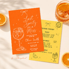 Sista Spritz som ogift möhippa inbjudan