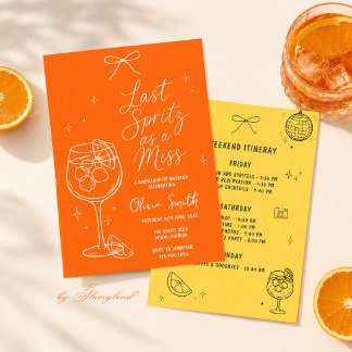 Sista Spritz som ogift möhippa inbjudan
