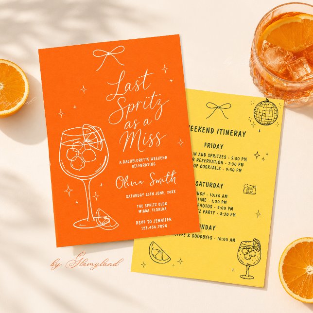 Sista Spritz som ogift möhippa inbjudan (Skapare uppladdad)