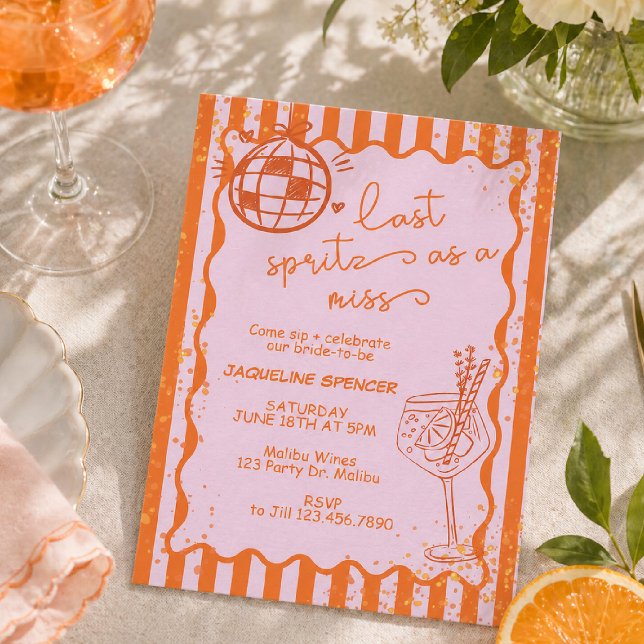 Sista Spritz som ungmö, Brudtjejsoffan Inbjudningar (Skapare uppladdad)