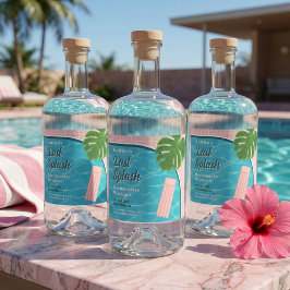 Sista stänket Möhippa Helg Poolparty Spritflaskor Etikett