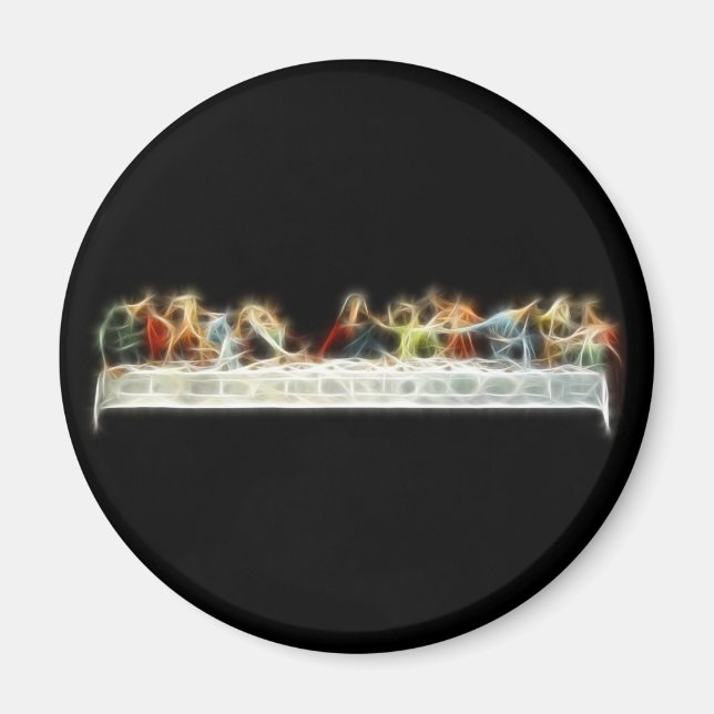Sista Supper da Vinci Jesus Fractal Painting Magnet (Framsidan)