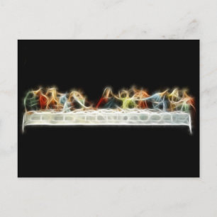 Sista Supper da Vinci Jesus Fractal Painting Vykort
