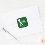 Sista svängen före ringen Golfkandidaten Fyrkantigt Klistermärke<br><div class="desc">The Last Swing Before the Ring-kollektionen är en raffinerad, golfinspirerad sällskapskollektion för svensexan som blandar preppy-charm med en touch av lekfull ande. Med en djärv golfares siluett i djupgrönt och krispigt vitt presenterar denna kollektion den perfekta designen för en klassisk fest på golfbanan. Med rena linjer, atletisk elegans och tidlös...</div>