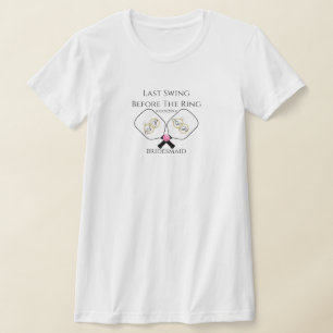 Sista svängen innan vigselring Pickleball Bröllop T Shirt