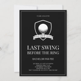 Sista svängen svart och vit golf Sjungkarens fest Inbjudningar