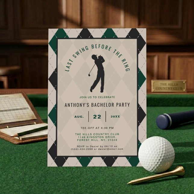 Sista svingen innan ringen | Golfbachelorfest Inbjudningar (Skapare uppladdad)