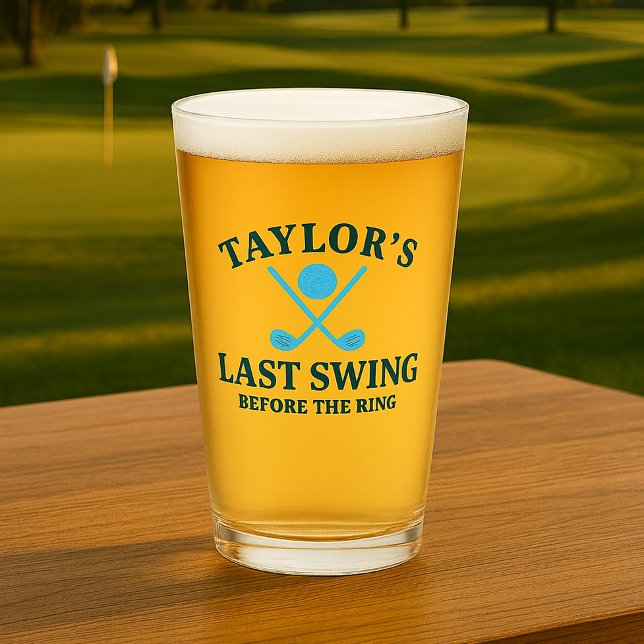 Sista svingen innan ringen Golfkandidaten Glaskopp (Last Swing Before The Ring Golf Bachelor Glass by Ricaso 

Groom to be and his crew glasses)