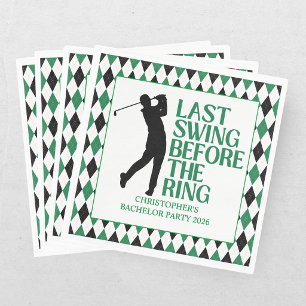 Sista Swing Golf Country Club Svärmare Svart Grön Pappersservett