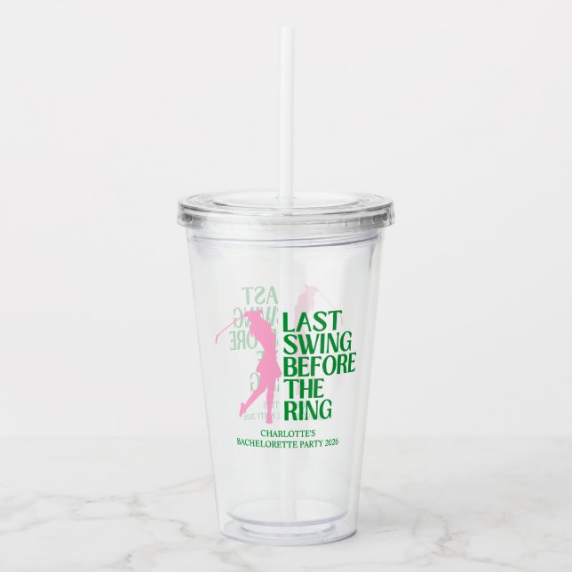 Sista Swing Golf Möhippa Rosa Golf Take Away Mugg (Framsida)
